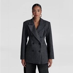 KBB by Kahlana Women’s “The Corset Blazer” Grey Herringbone